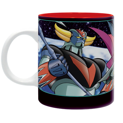 NIPPON DOKI STORE Goldorak ceramic mug featuring Alcor character illustration with a vibrant red interior