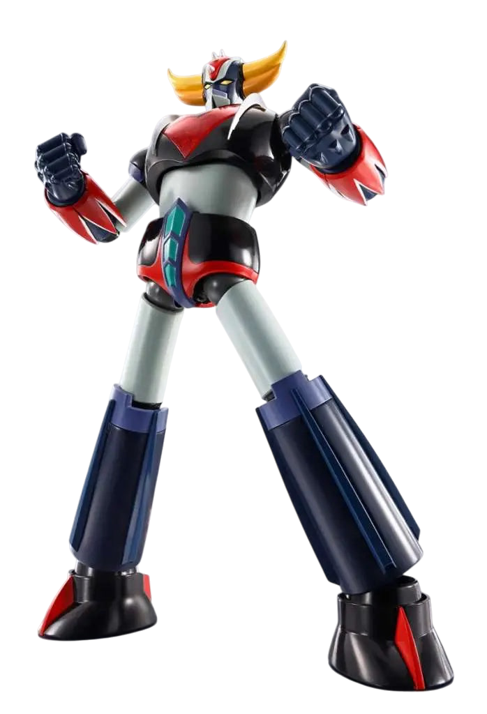 NIPPON DOKI STORE Grendizer Robot Spirits action figure in a dynamic pose with iconic yellow horns and red accents