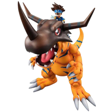 NIPPON DOKI STORE Digimon Adventure GEM Rerun statuette featuring Taichi riding on the back of a powerful Greymon.
