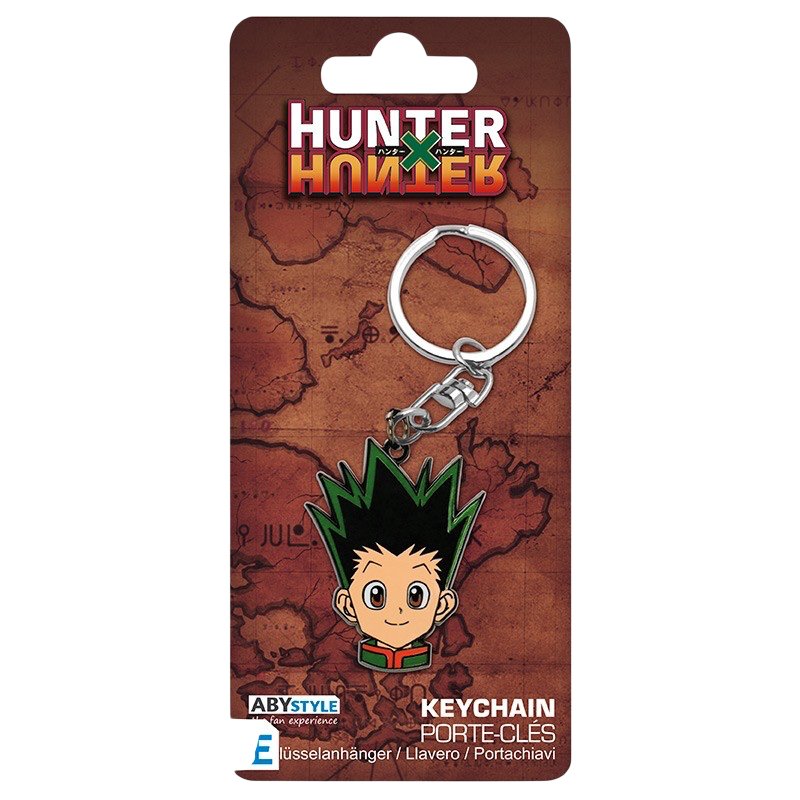 NIPPON DOKI STORE Hunter x Hunter Gon Freecss head keychain on branded display card
