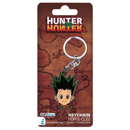 NIPPON DOKI STORE Hunter x Hunter Gon Freecss head keychain on branded display card