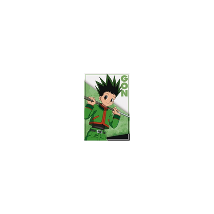 NIPPON DOKI STORE Hunter x Hunter Gon magnet featuring the character holding a fishing rod on a green background
