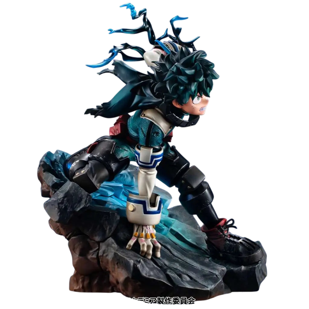NIPPON DOKI STORE Lucrea Izuku Midoriya statuette from My Hero Academia featuring dynamic pose and energy effects