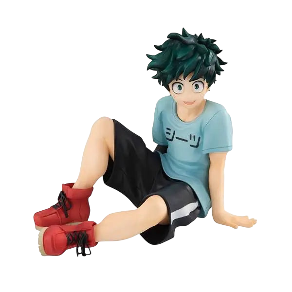 NIPPON DOKI STORE Izuku Midoriya GEM Palm Size statuette from My Hero Academia featuring Deku in a seated pose