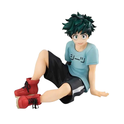 NIPPON DOKI STORE Izuku Midoriya GEM Palm Size statuette from My Hero Academia featuring Deku in a seated pose