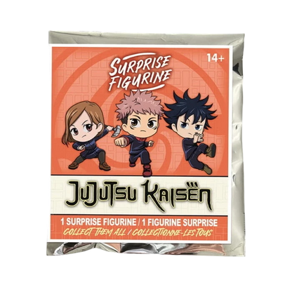 NIPPON DOKI STORE Jujutsu Kaisen surprise sachet featuring chibi illustrations of Yuji Itadori and other characters.