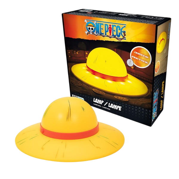 Lampe Chapeau de paille de Luffy One Piece par NIPPON DOKI STORE, luminaire jaune décoratif sous licence officielle