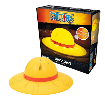 Lampe Chapeau de paille de Luffy One Piece par NIPPON DOKI STORE, luminaire jaune décoratif sous licence officielle