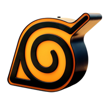 Lampe Naruto Konoha officielle NIPPON DOKI STORE avec logo du village en noir et orange lumineux