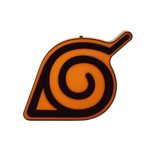Lampe Naruto Konoha orange et noire officielle NIPPON DOKI STORE posée devant une cloison traditionnelle japonaise