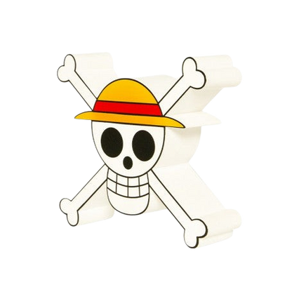 Lampe décorative NIPPON DOKI STORE en forme de tête de mort avec chapeau de paille, emblème de One Piece