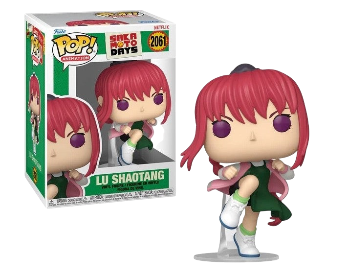 NIPPON DOKI STORE Funko POP! Animation Lu Shaotang figure from Sakamoto Days with pink hair and dynamic pose