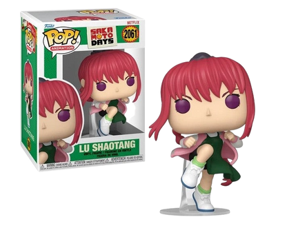 NIPPON DOKI STORE Funko POP! Animation Lu Shaotang figure from Sakamoto Days with pink hair and dynamic pose