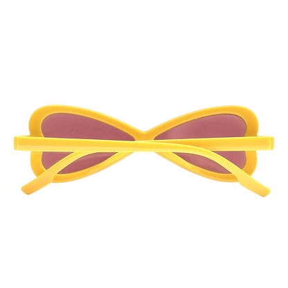 Lunettes répliques de Brook dans One Piece, monture jaune en forme de cœur, vendues par NIPPON DOKI STORE