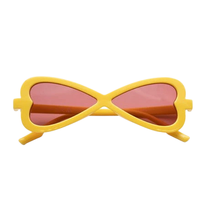 Lunettes répliques de Brook dans One Piece par NIPPON DOKI STORE, monture jaune en forme de cœur avec verres teintés