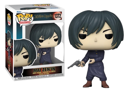 NIPPON DOKI STORE Funko POP Animation Mai Zenin figure from Jujutsu Kaisen holding a revolver in her school uniform