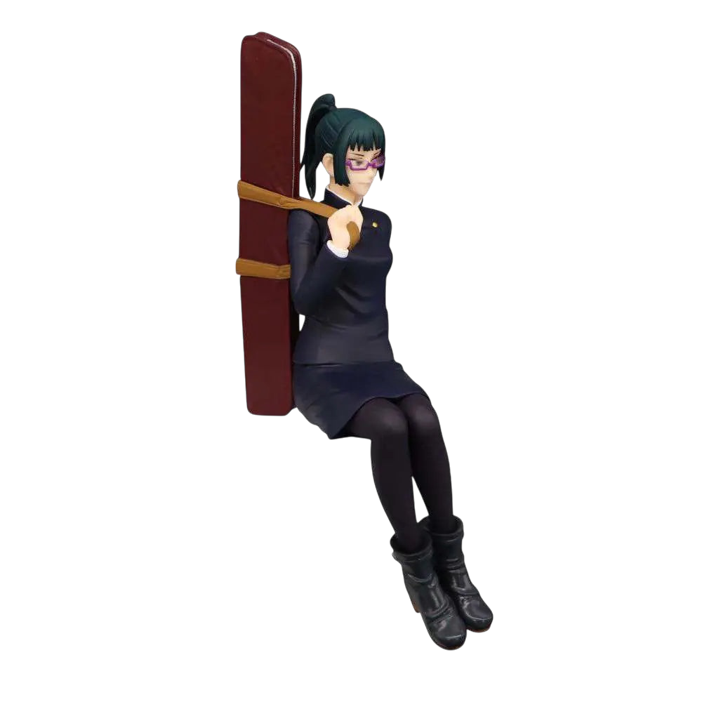 NIPPON DOKI STORE Maki Zenin Noodle Stopper figurine from Jujutsu Kaisen wearing her dark uniform and glasses