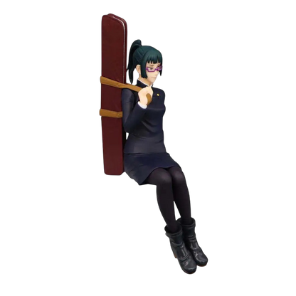 NIPPON DOKI STORE Maki Zenin Noodle Stopper figurine from Jujutsu Kaisen wearing her dark uniform and glasses