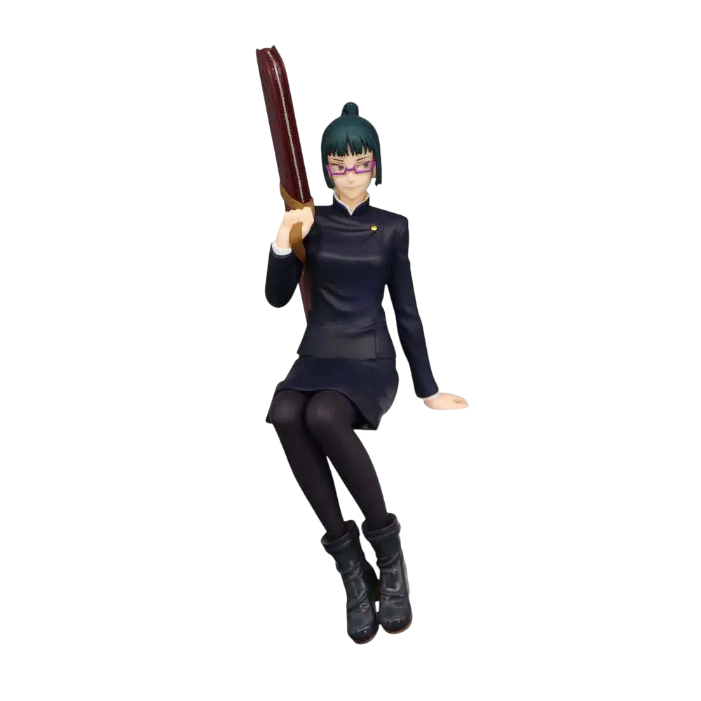 NIPPON DOKI STORE Maki Zenin Noodle Stopper figurine from Jujutsu Kaisen holding a polearm weapon