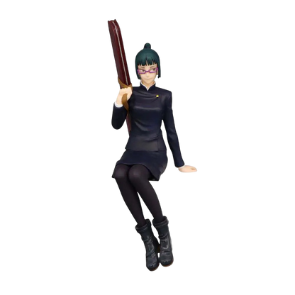 NIPPON DOKI STORE Maki Zenin Noodle Stopper figurine from Jujutsu Kaisen holding a polearm weapon