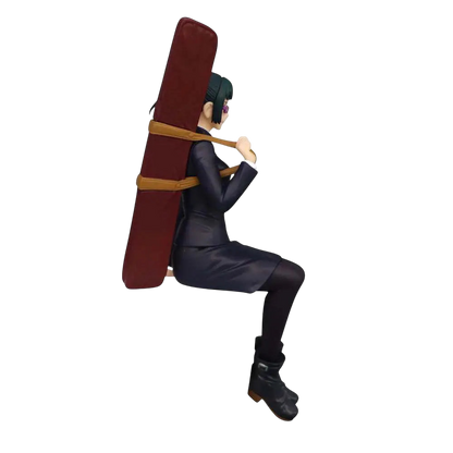 NIPPON DOKI STORE Maki Zenin Noodle Stopper figurine from Jujutsu Kaisen wearing a school uniform with a weapon case