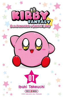 Couverture du tome 1 du manga Kirby Fantasy chez NIPPON DOKI STORE avec Kirby rose et des étoiles colorées