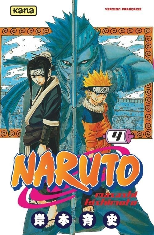 Couverture du tome 4 du manga Naruto par Masashi Kishimoto, édition Kana, disponible chez NIPPON DOKI STORE