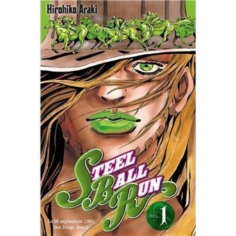 Couverture du manga JoJo's Bizarre Adventure Steel Ball Run tome 1 par NIPPON DOKI STORE avec Gyro Zeppeli