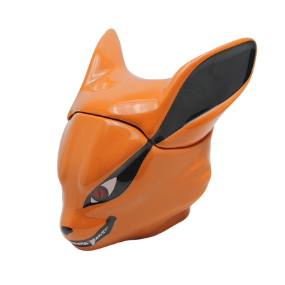 Mug 3D en céramique orange représentant la tête du démon renard Kyubi de Naruto, vendu par NIPPON DOKI STORE