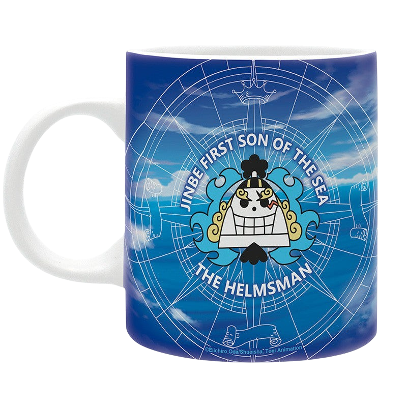 Mug en céramique NIPPON DOKI STORE de 320 ml avec illustration bleue de Jinbe, le timonier de One Piece
