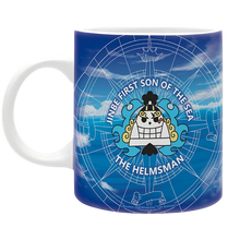 Mug en céramique NIPPON DOKI STORE de 320 ml avec illustration bleue de Jinbe, le timonier de One Piece
