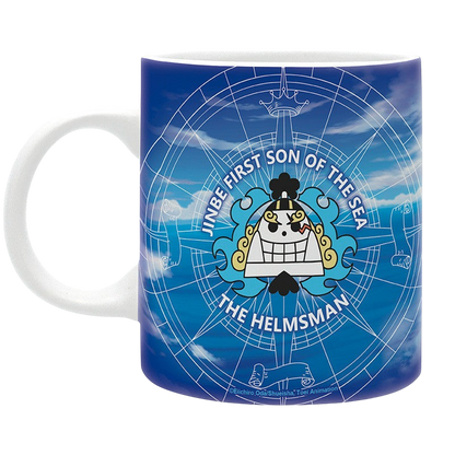 Mug en céramique NIPPON DOKI STORE de 320 ml avec illustration bleue de Jinbe, le timonier de One Piece