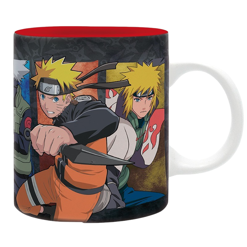 Mug en céramique NIPPON DOKI STORE Naruto de 320 ml avec illustration de groupe des personnages sur fond noir