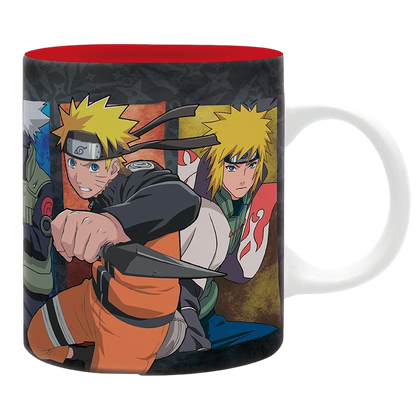 Mug en céramique NIPPON DOKI STORE Naruto de 320 ml avec illustration de groupe des personnages sur fond noir