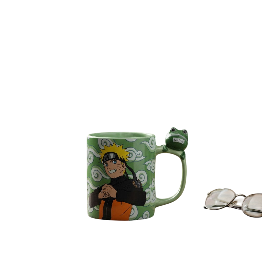 Mug en céramique NIPPON DOKI STORE Naruto avec anse 3D en forme de grenouille Gama-chan et motif thermo-réactif