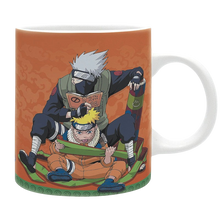 Mug en céramique NIPPON DOKI STORE Naruto de 320 ml avec illustration de Kakashi et Naruto sur fond orange