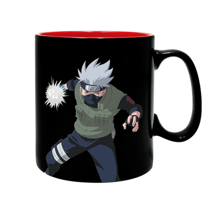 Mug en céramique NIPPON DOKI STORE Naruto thermo-réactif noir avec illustration de Kakashi Hatake
