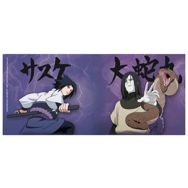 Mug en céramique NIPPON DOKI STORE Naruto illustré avec Sasuke et Orochimaru sur fond violet, 320 ml