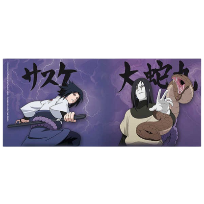 Mug en céramique NIPPON DOKI STORE Naruto illustré avec Sasuke et Orochimaru sur fond violet, 320 ml
