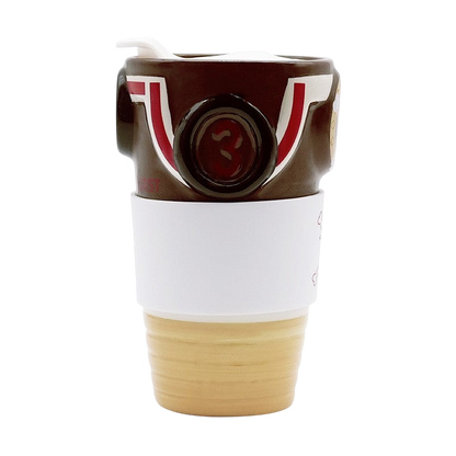 Mug de voyage en céramique NIPPON DOKI STORE aux couleurs du Thousand Sunny de One Piece avec couvercle blanc