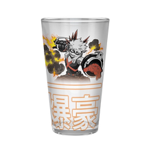 NIPPON DOKI STORE My Hero Academia XXL glass featuring Bakugo in action with Japanese kanji text, 400ml capacity.