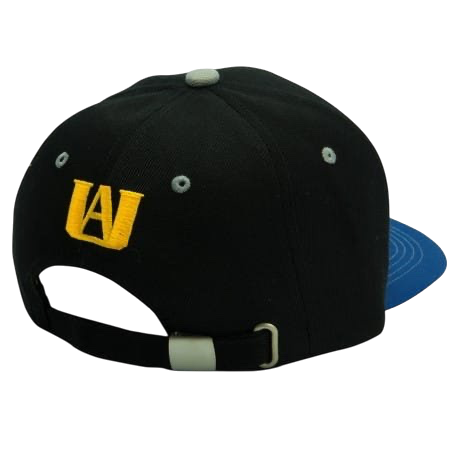 NIPPON DOKI STORE My Hero Academia snapback cap in black and blue with UA logo embroidery on the back