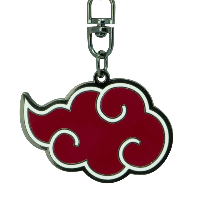 NIPPON DOKI STORE Naruto Akatsuki cloud keychain in red, white, and black metal with official ABYstyle branding