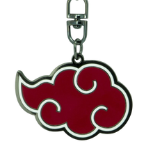 NIPPON DOKI STORE Naruto Akatsuki cloud keychain in red, white, and black metal with official ABYstyle branding