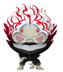 NIPPON DOKI STORE Funko POP! Okarun figure from Dan Da Dan with white and red hair, glasses, and a black collar.