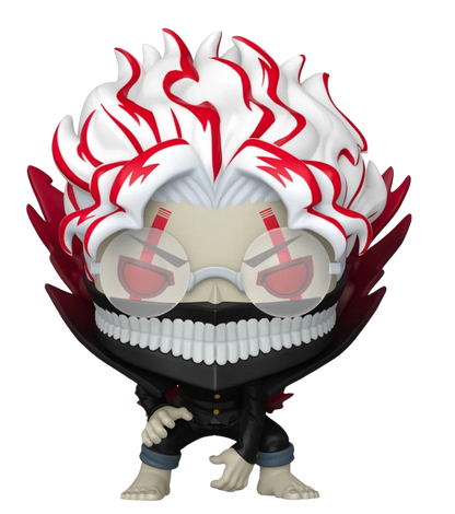NIPPON DOKI STORE Funko POP! Okarun figure from Dan Da Dan with white and red hair, glasses, and a black collar.