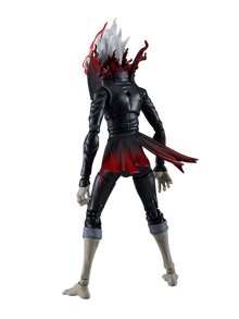 NIPPON DOKI STORE Okarun transformed figma action figure, 16cm tall, showing back view with white hair and red accents
