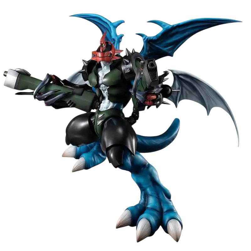 NIPPON DOKI STORE Paildramon GEM statuette from Digimon Adventure 02 featuring blue and black armored design