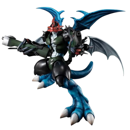 NIPPON DOKI STORE Paildramon GEM statuette from Digimon Adventure 02 featuring blue and black armored design
