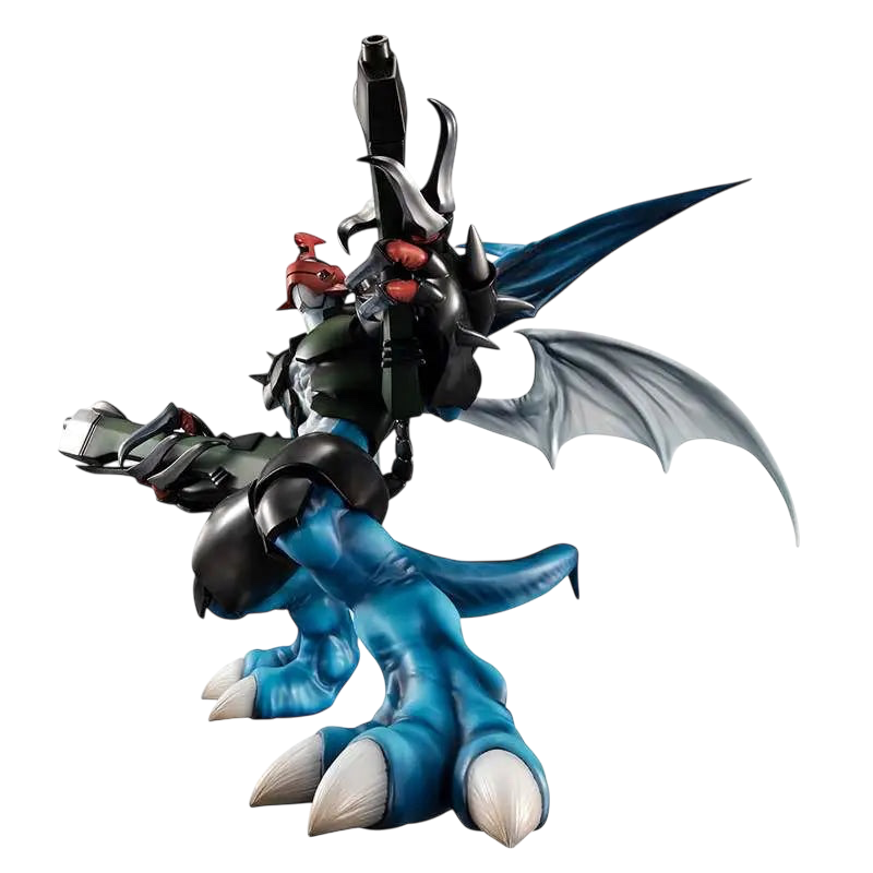 NIPPON DOKI STORE Paildramon GEM statuette from Digimon Adventure 02 featuring detailed blue and black armor design